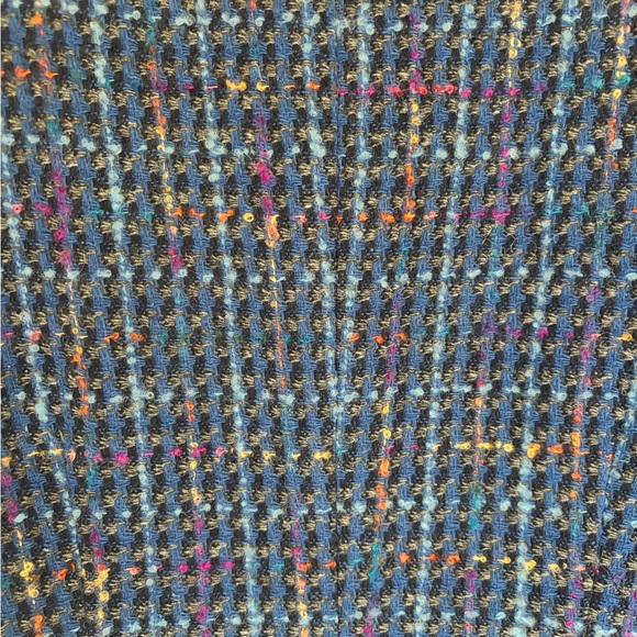 Vintage Tweed Made in Italy Blue Multicolour Wool Blend Blazer Jacket - Picture 12 of 12